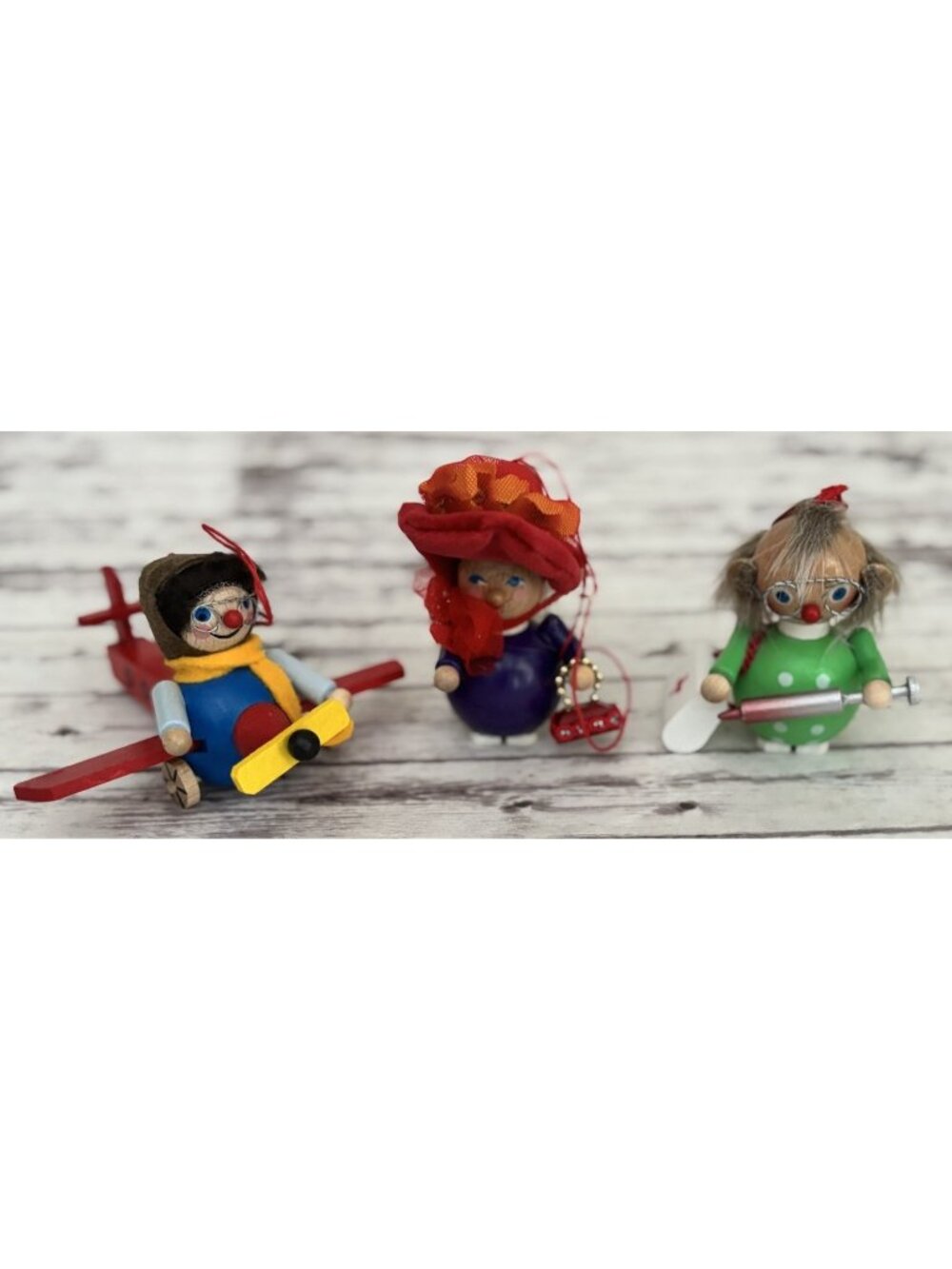 STEINBACH ORNAMENT Lot Of 3 Christmas Santa Wooden Germany Collectible